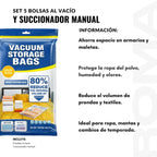 SET 5 BOLSAS AL VACÍO Y SUCCIONADOR MANUAL