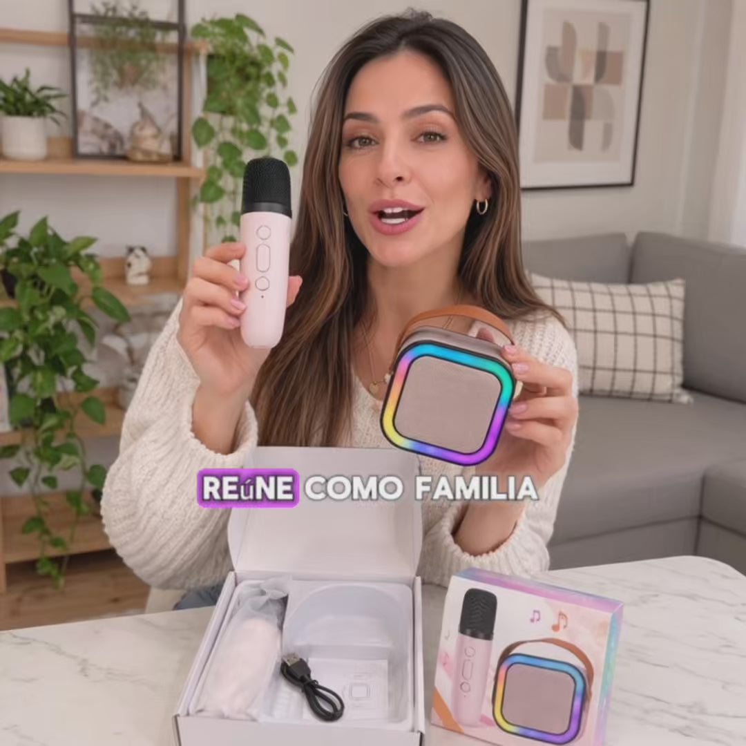 Parlante Karaoke Portatil Con Microfono Bluetooth